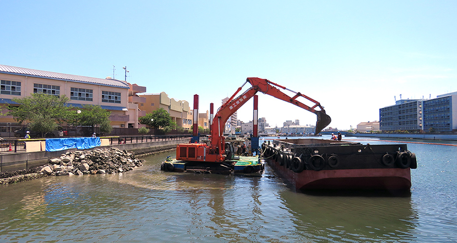 兵庫運河で人工砂浜（浅場）の工事が着工します！！